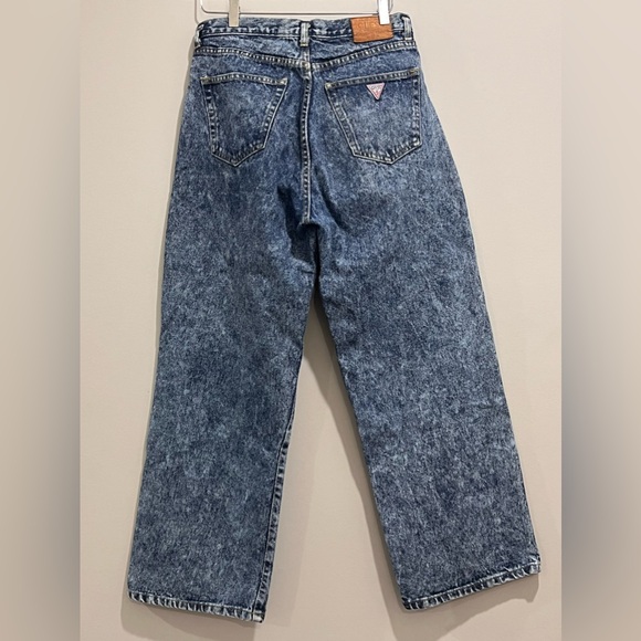 Vintage GUESS Wide Leg Acid Wash Jeans Size 29 Button Fly - Picture 5 of 12